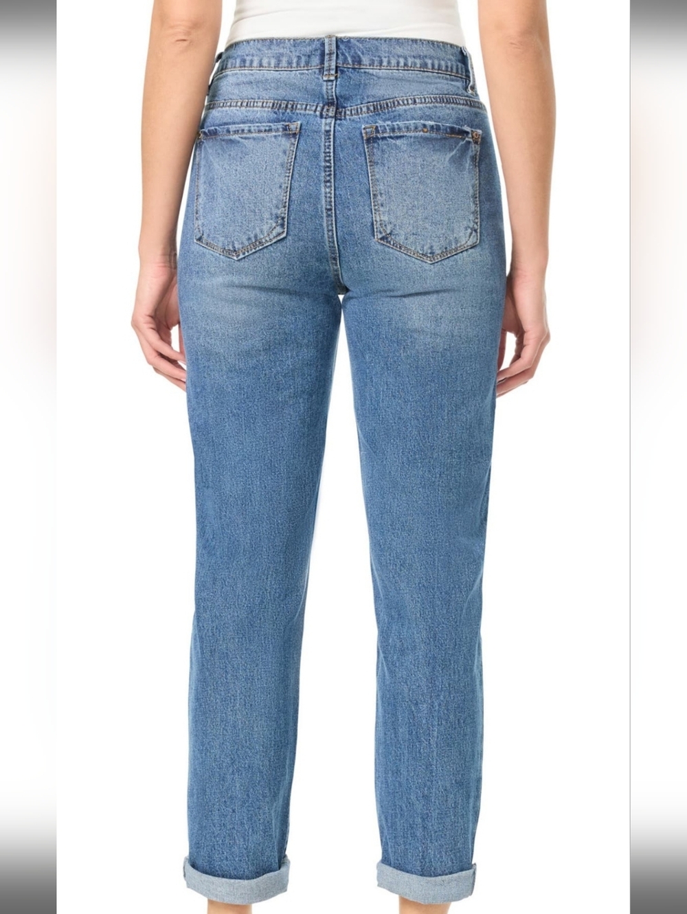 CURVE APPEAL NWT CUFFED HEM EASY FIT JEANS SIZE 4 / 27 - Picture 2 of 16